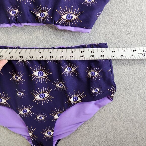 Kitty and Vibe Bikini Third Eye Reversible XS Scoop Top M2 High Rise Bottom - Picture 13 of 15